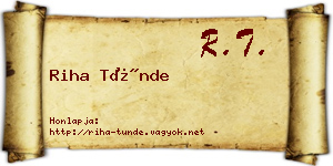 Riha Tünde névjegykártya