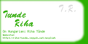 tunde riha business card