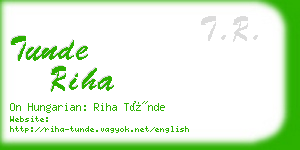 tunde riha business card